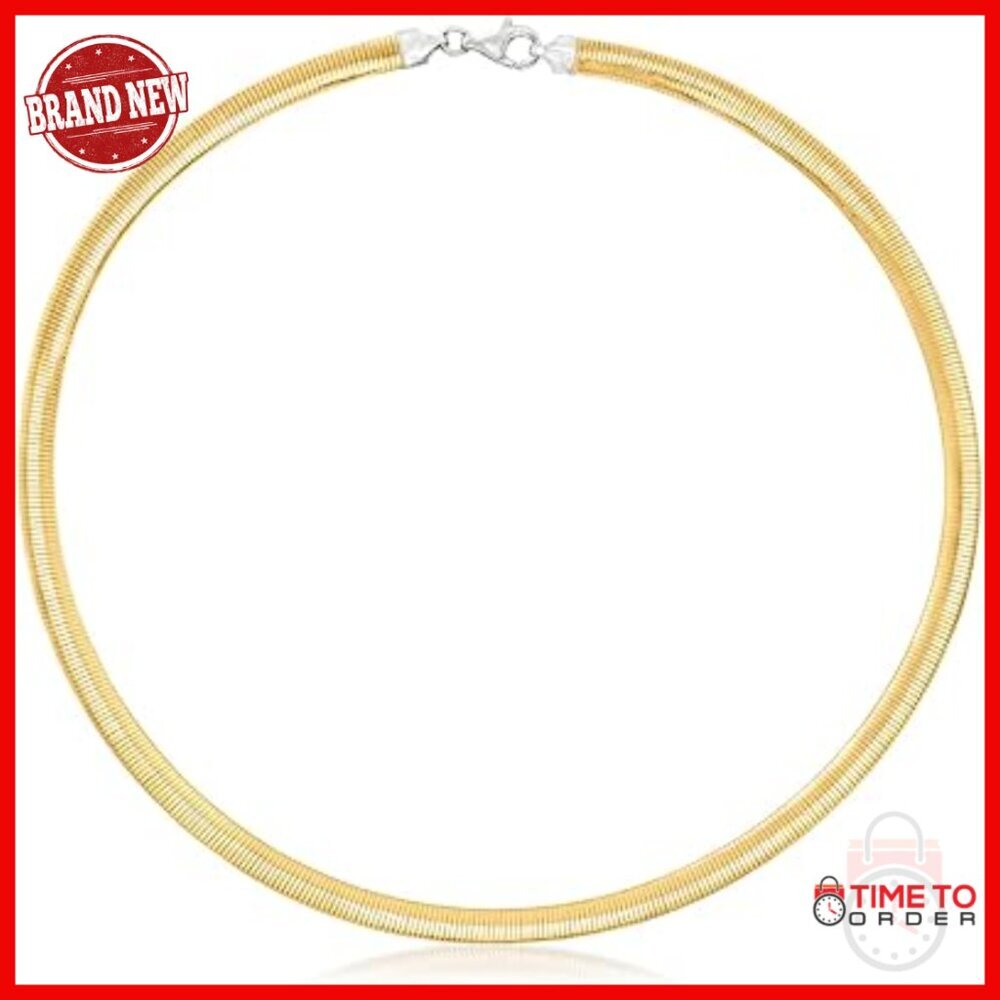 6mm Reversible Omega Necklace Sterling Silver 20 Inch Chain Lobster Clasp